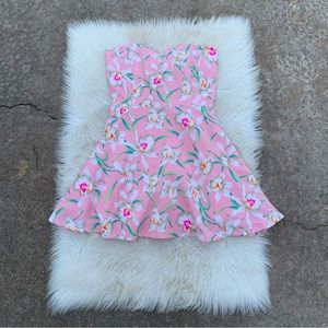 LovPosh Pink Floral Print Mini Dress